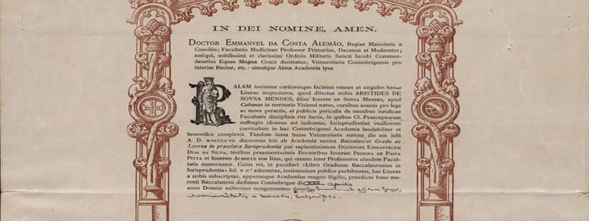 Aristides de Sousa Mendes na Universidade de Coimbra