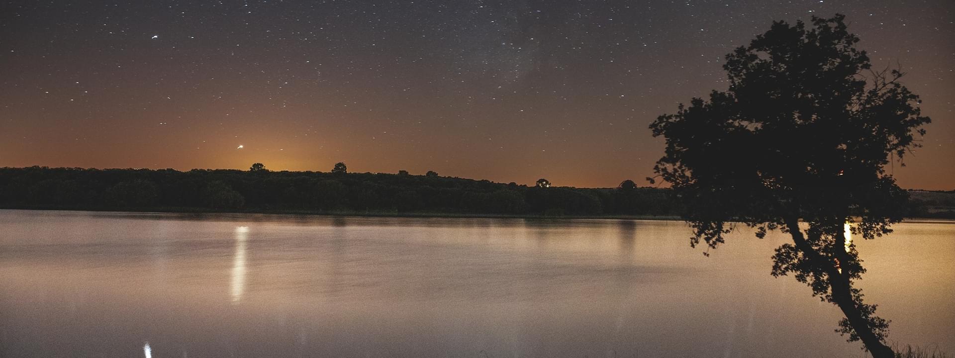 A glass of wine under the stars